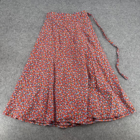 Laurel Tokyo Dresses & Skirts - Vintage Laurel Tokyo Red Floral Ditsy Wrap Skirt A-Line Midi Cottagecore 30in
